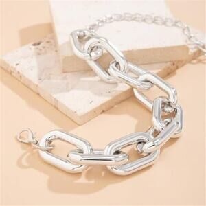 Women Chunky Punk Silver Dainty Simple Choker Necklace